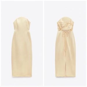 Beautiful Zara satin effect midi dress NWT
